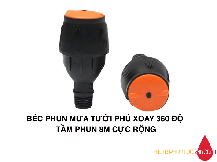 Béc tưới phun mưa Meganet tưới phủ xoay 2 tia 360 độ tầm phun lên tới 8m tưới cỏ cảnh quan tưới cây trồng lâu năm
